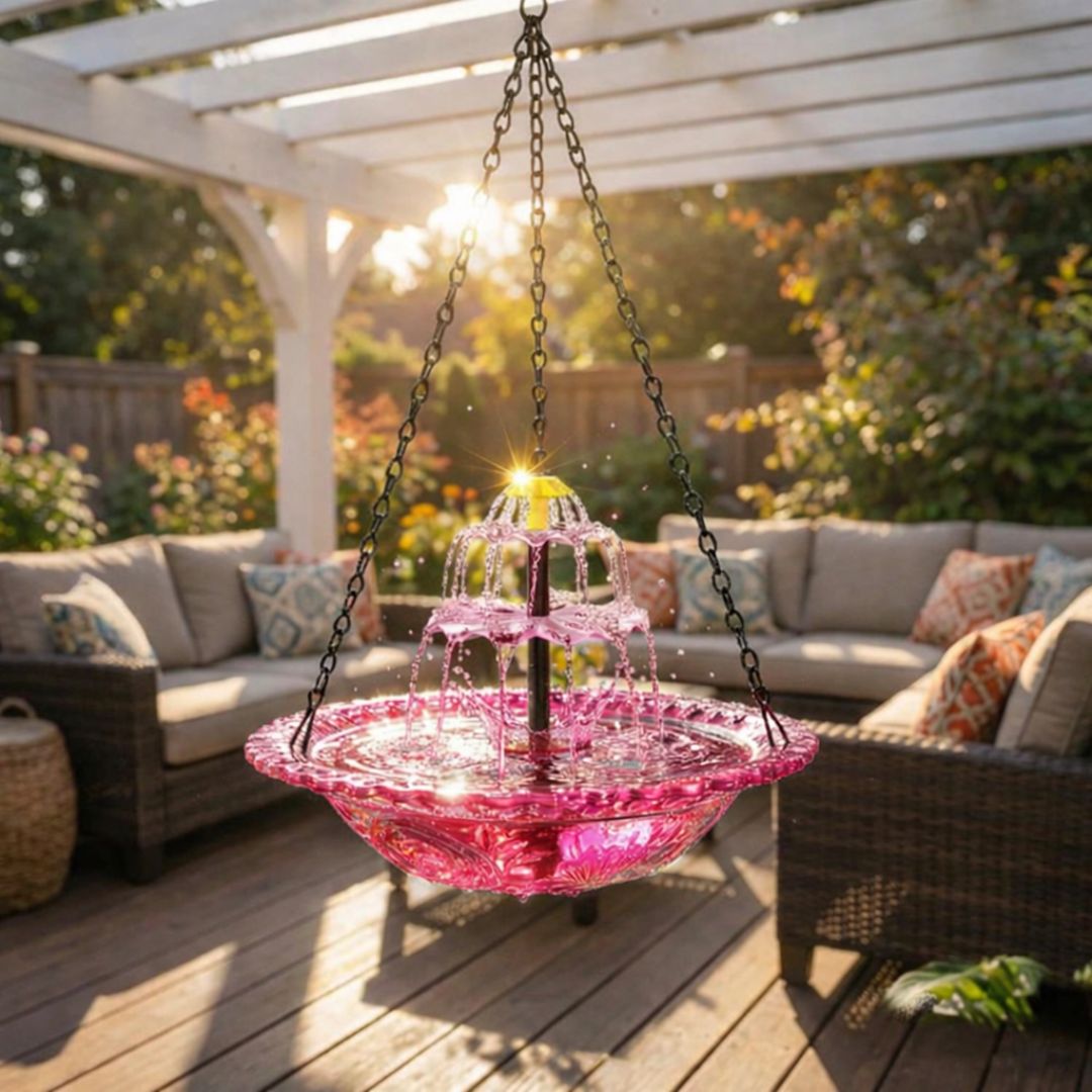 ✨Special Offer Today Only! 🐦 Solar Cascade Hanging Bird Bath Fountain