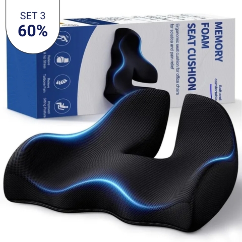 ⏰ Today Only – 49% OFF 🎁 Ergonomic Memory Foam Seat Cushion